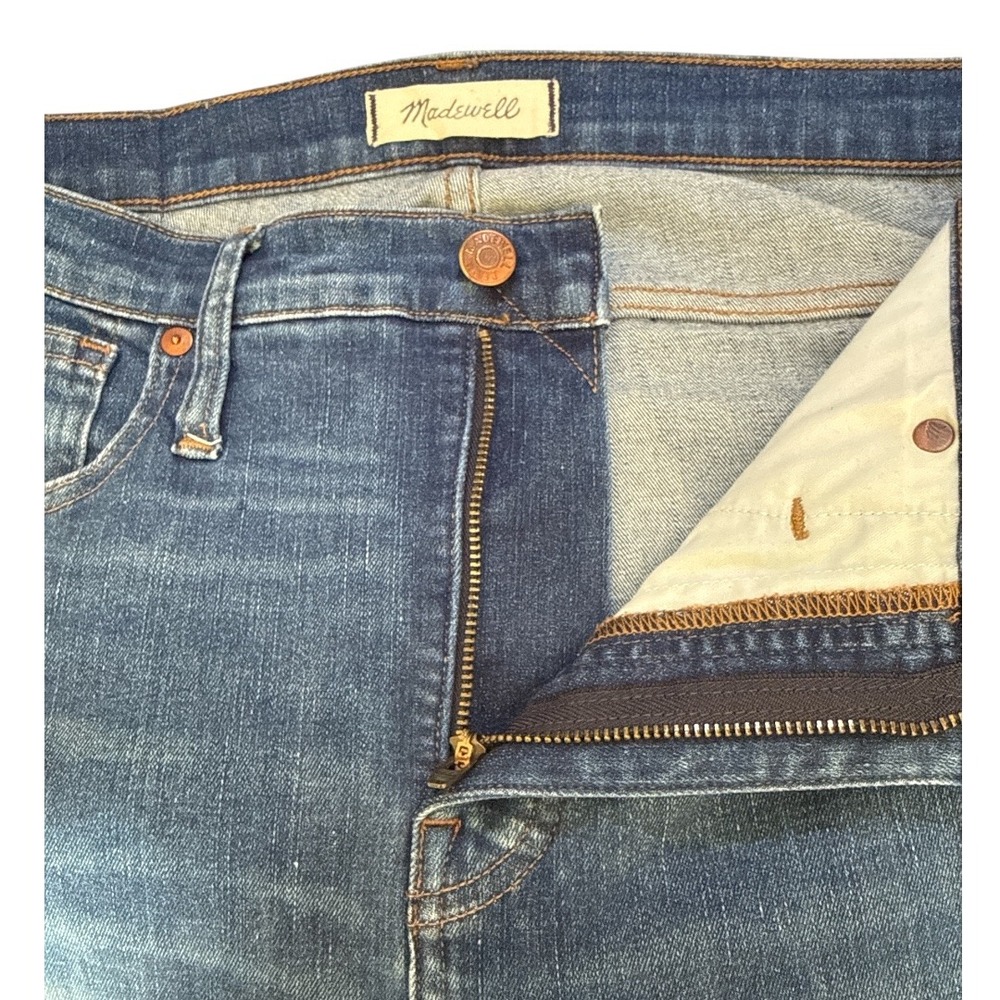Madewell High Rise Skinny Jeans Medium Wash Raw Hem Size 30 - Picture 5 of 10